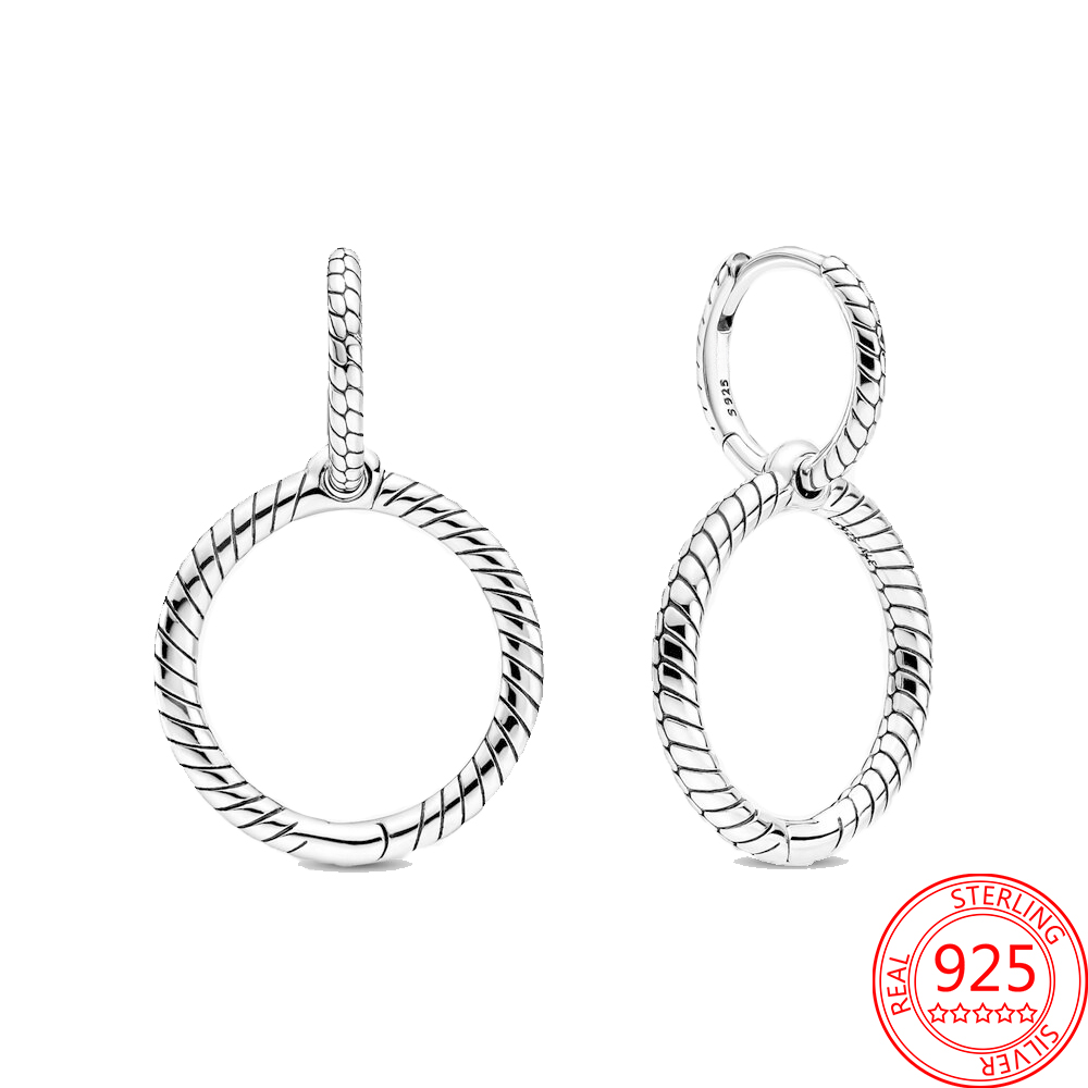 New Popular 925 Sterling Silver Sparking Crown Hoop Earrings Fashion Birthday Gifts Ladies Jewelry Fashion Accessories