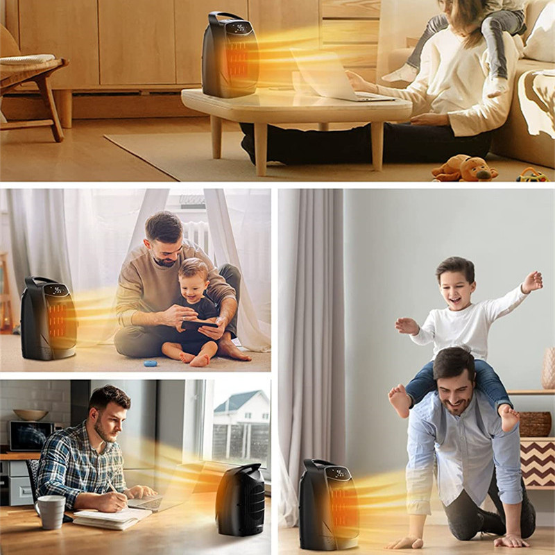 European Portable Electric Space Heater with Thermostat 1500W/750W Safe and Quiet Ceramic Heater Fan Heat Up 200 Square Feet for Office Room Desk Indo