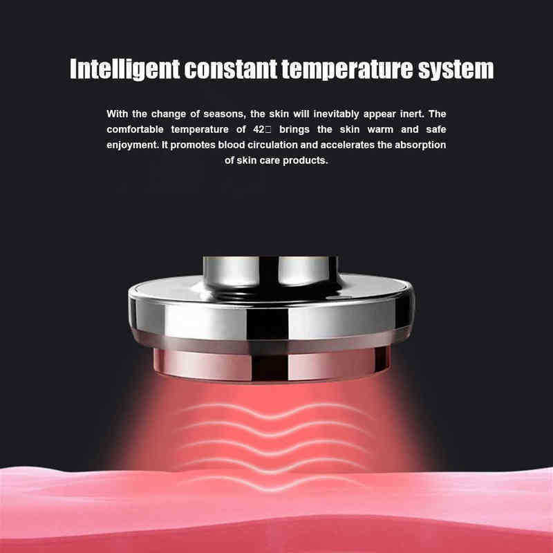 Ems Led Facial Therapy Skin Care Massager Scrubber Blackhead Remover Electric Pore Cleaner Nano Spray Face Steamer Kit 220516