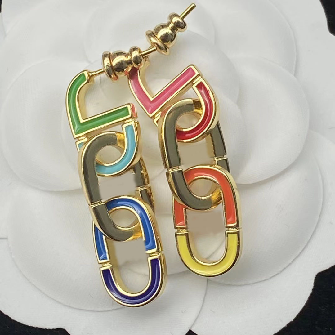 Colorful Letters Dangle Chandelier Earrings 18k Gold Diamonds Luxury Designer Earring Women Party Wedding Gifts Jewelry With Box
Colorful Letters Dangle Chandelier Earrings 18k Gold Diamonds Luxury Designer Earring Women Party Wedding Gifts Jewelry With Box