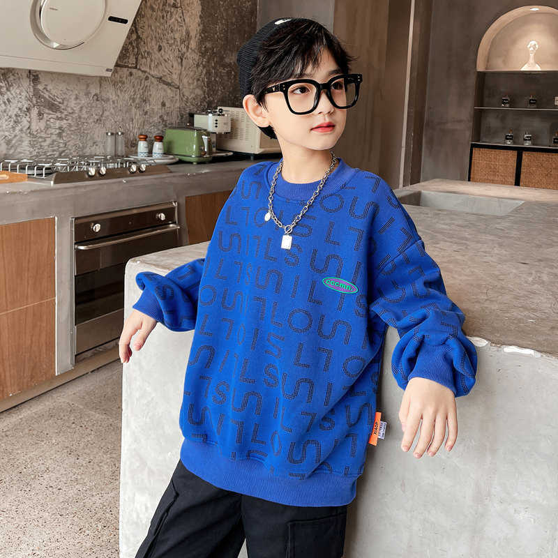 Pullover Teenager Fashion Tops for Boys Cotton Sweatshirts Children Spring Autumn Letter Print Long Sleeve T Shirts 6 8 10 12 14Years 220924