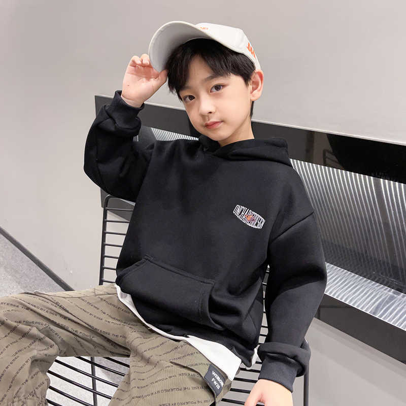 Pullover Fashion Boys Sweatshirt Hoodies Casual Streetwear Loose Harajuku Cool Hoodie Clothes for Teens 6 8 10 12 14 years 220924