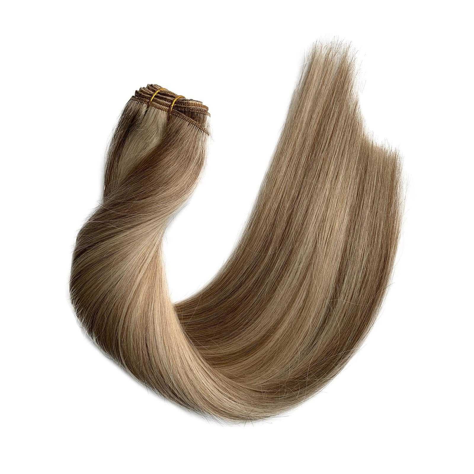 Hair Bulks Blonde Highlights Sew in Human Balayage Double Machine Weft Hand Tied Weave Bundles 220924