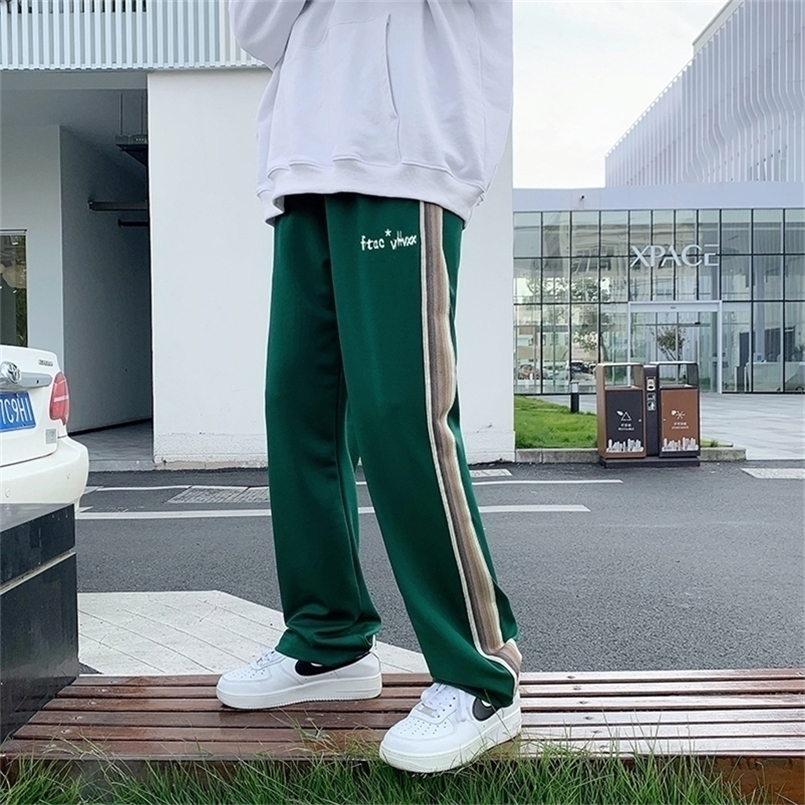 Men's Pants Men's High Street Fashion Casual tracksuit Men's Basic Side stripe wide leg breathable tracksuit Tracksuit 220922