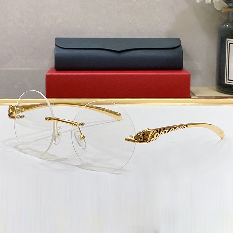 Latest Fashion Transparent Sunglasses for Women Mens Unique Rimless C-shades Round Metal Frames Sun glasses Personality Net Luxury Brand Sports Eyeglasses