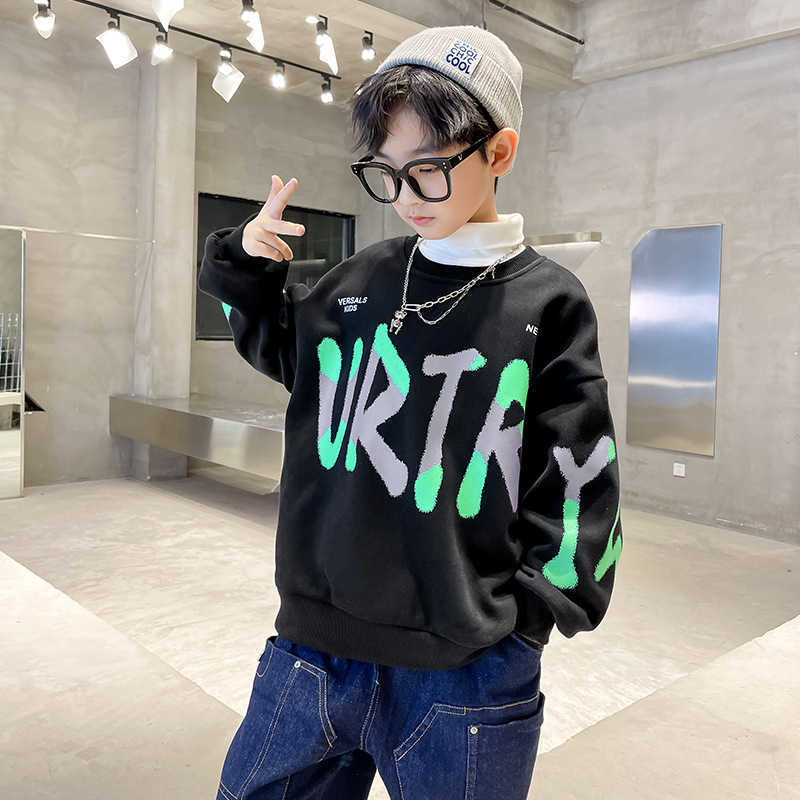 Pullover Teen Boys Sweatshirt Long Sleeve T Shirt Spring Autumn Children s Clothing Letter Print Korean Sport Casual 3 14 Y 220924