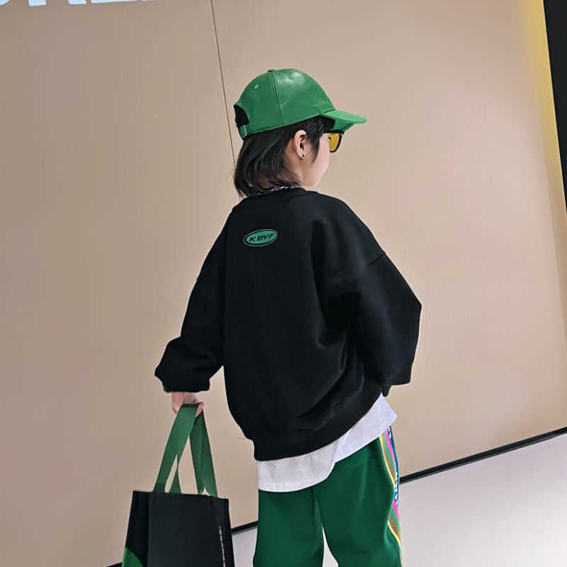 Pullover Leisure Sweatshirts for Autumn Tops Children s Long Sleeve Fashion Gradient Patchwork Cool Big Boys Clothes 5 7 9 11 12 13 14Yrs 220924