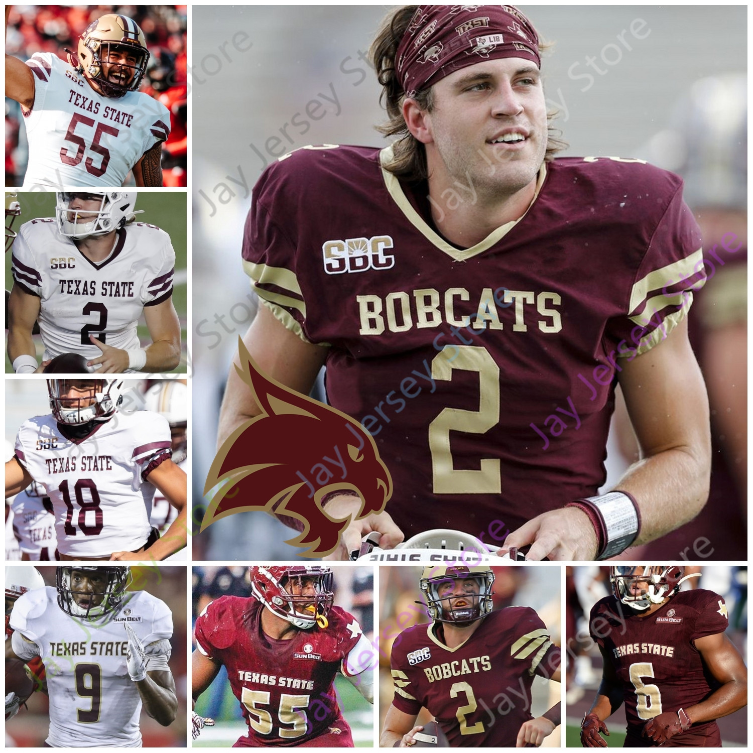 Texas State Bobcats Football Jersey NCAA College Layne Hatcher Hill Ashtyn Hawkins Sione Tupou Rodgers Bell Morris Harris Brown Ortega-Jones Banks Mayo, White i
Texas State Bobcats Football Jersey NCAA College Layne Hatcher Hill Ashtyn Hawkins Sione Tupou Rodgers Bell Morris Harris Brown Ortega-Jones Banks Mayo, White i