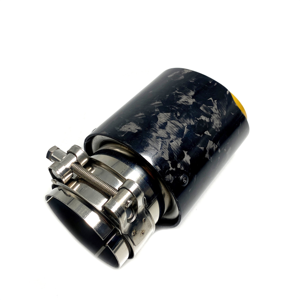 1 Piece Car Modify Forged Chrome Carbon Muffler Tip Exhaust System Universal Straight Stainless Gold Mufflers Nozzle For Ak