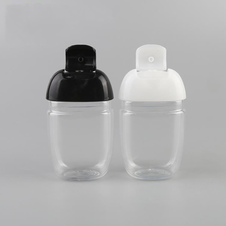 30ml hand sanitizer bottle PET plastic half round flip cap bottle children's carry hand-sanitizer bottles SN4899