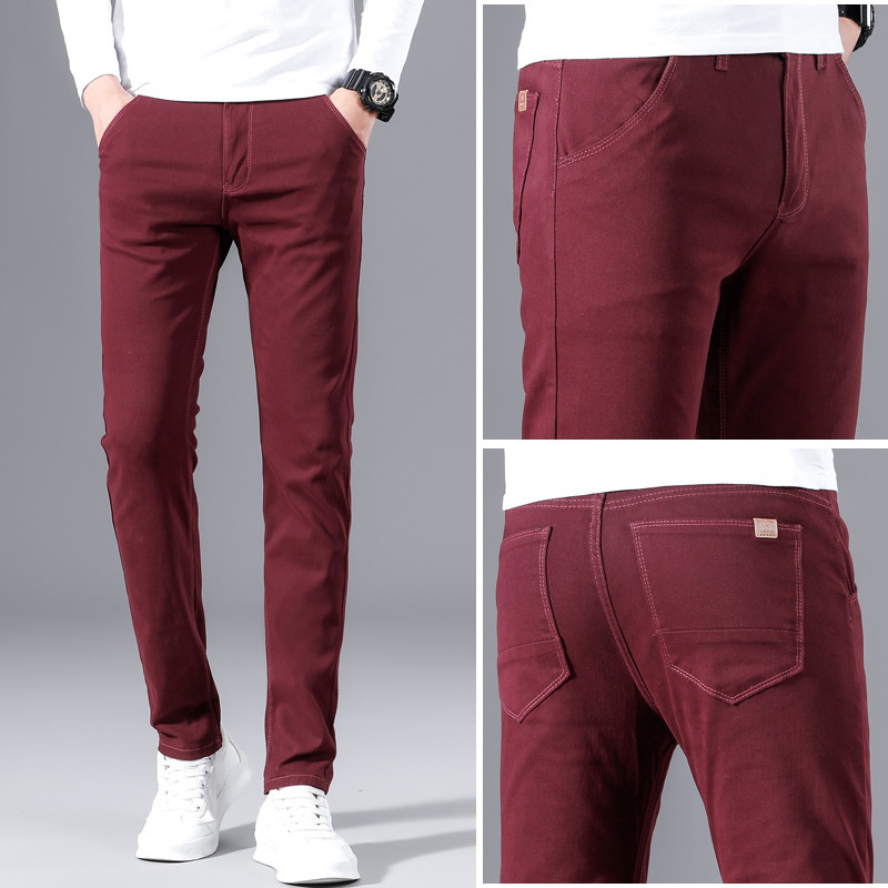 Men's Pants Trousers Spring Autumn Casual Sports Slimming Straight Tube Small Leg 28-38 Men 220924