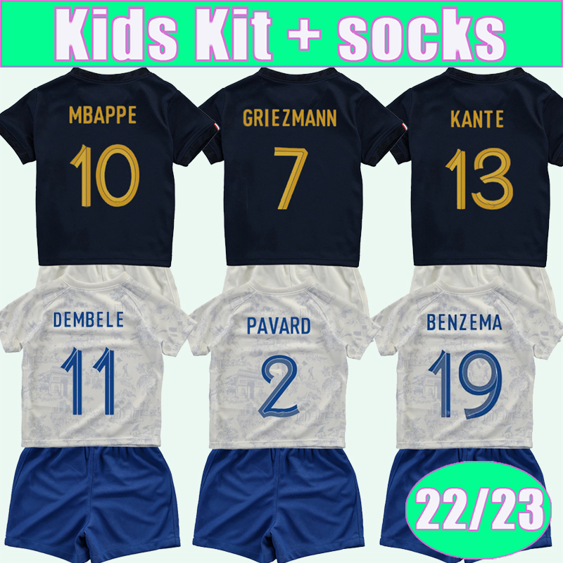 22 23 MBAPPE GRIEZMANN kids kit Soccer Jerseys National Team KANTE GIROUD BENZEMA DEMBELE Home Away Child Suit Football Shirts, Tz10167 22 23 home no socks
22 23 MBAPPE GRIEZMANN kids kit Soccer Jerseys National Team KANTE GIROUD BENZEMA DEMBELE Home Away Child Suit Football Shirts, Tz10167 22 23 home no socks