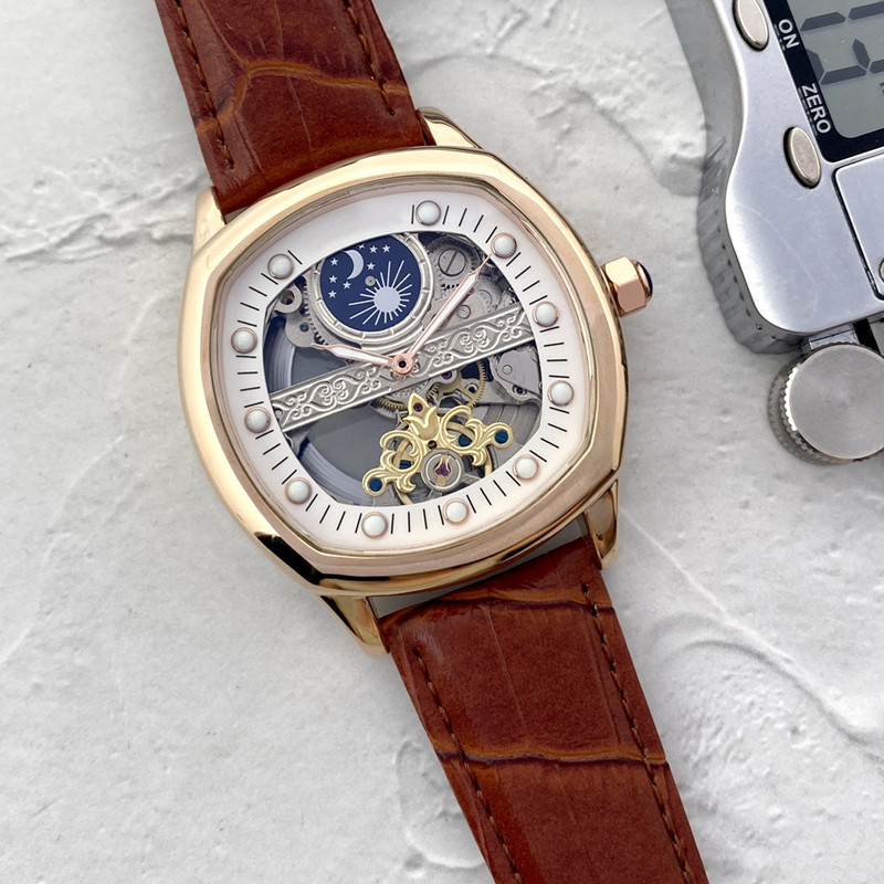 Men Watch Stainless Steel tourbillon Two stitches 46mm Top Luxury Brand Automatic mechanical Watches leather Strap CART Fashion moon Phase Type 1
Men Watch Stainless Steel tourbillon Two stitches 46mm Top Luxury Brand Automatic mechanical Watches leather Strap CART Fashion moon Phase Type 1