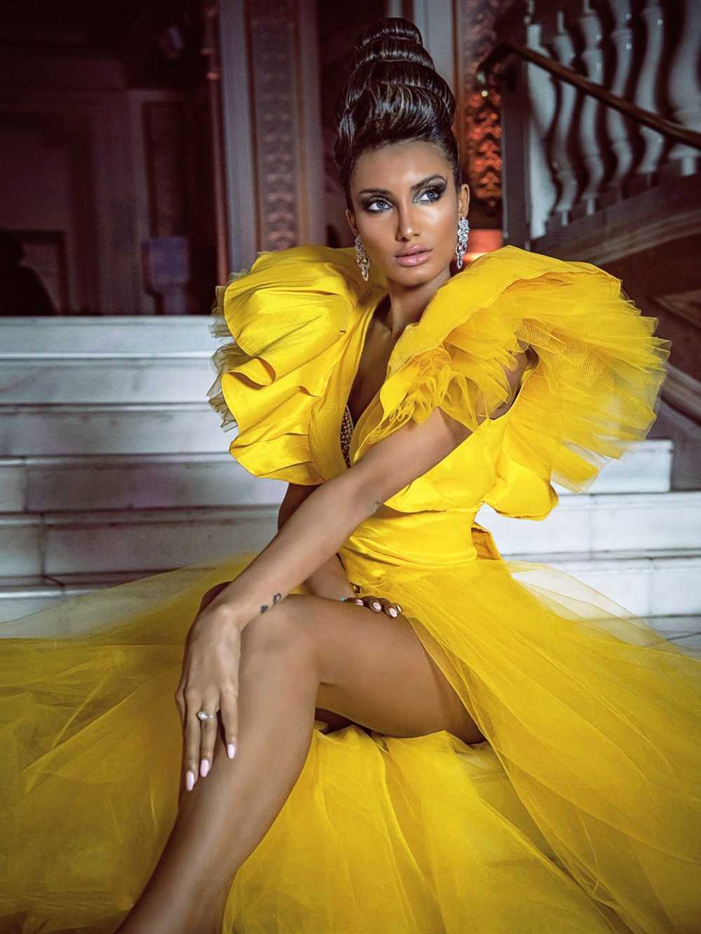 Party Dresses Puffy Prom Dresses vestido de fiesta Pography Shoot Ruffle Yellow Formal Prom Dresses Tulle Detachable Skirt Robe De Soiree 220923