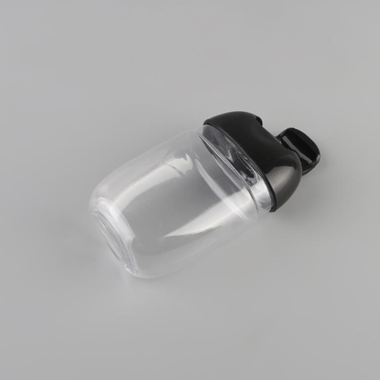 30ml hand sanitizer bottle PET plastic half round flip cap bottle children's carry hand-sanitizer bottles SN4899