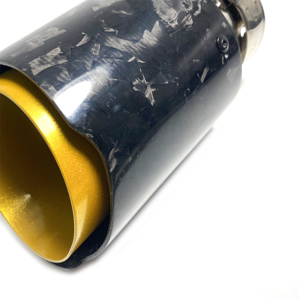 1 Piece Car Modify Forged Chrome Carbon Muffler Tip Exhaust System Universal Straight Stainless Gold Mufflers Nozzle For Ak