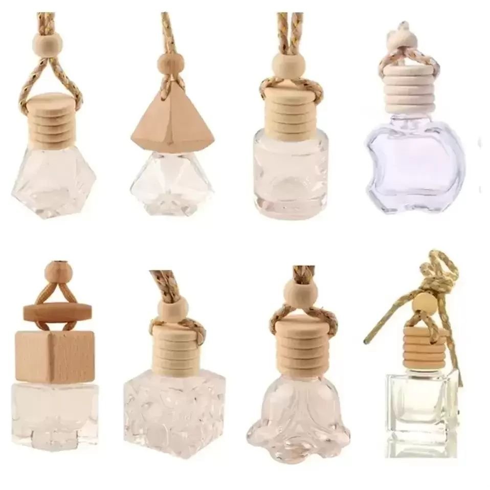 Car Perfume Bottle Diffusers Pendant Ornament Air Freshener for Essential Oils Fragrance Empty Glass Bottles Home FY528
