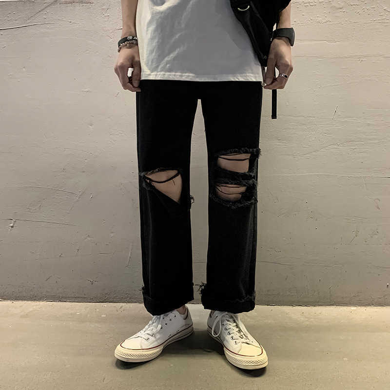 Men's Jeans Ripped Hole Black Men Personality Fashion Streetwear Straight Loose Motorcycle Denim Wide Leg Pants Male Brand Clothing 220923
Men's Jeans Ripped Hole Black Men Personality Fashion Streetwear Straight Loose Motorcycle Denim Wide Leg Pants Male Brand Clothing 220923