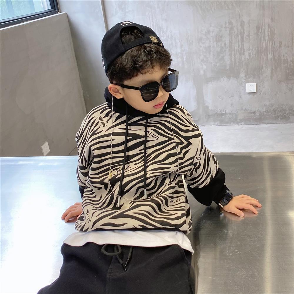 Pullover Kids Girls Sweatshirt Warm Hoodie Kid Christmas Teenager Boys Baby Zebra Pattern Casual 4 12 Years 220924