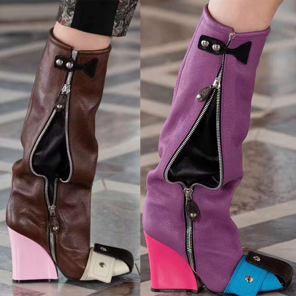 Boots 2022 Autumn Catwalk Women Long Boots Retro Luxury Square head side zipper Knee High Heel Shark Lock Decor Wedge Boots Genuine Leather
Boots 2022 Autumn Catwalk Women Long Boots Retro Luxury Square head side zipper Knee High Heel Shark Lock Decor Wedge Boots Genuine Leather