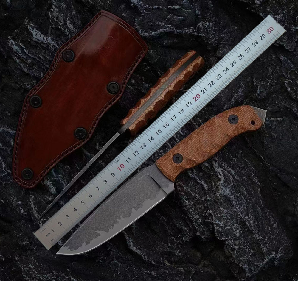 New H9202 High End Survival Straight Knife A2 knife Drop Point Blade Full Tang Linen Handle Outdoor Fishing Hunting Fixed Blade Knives with Kydex