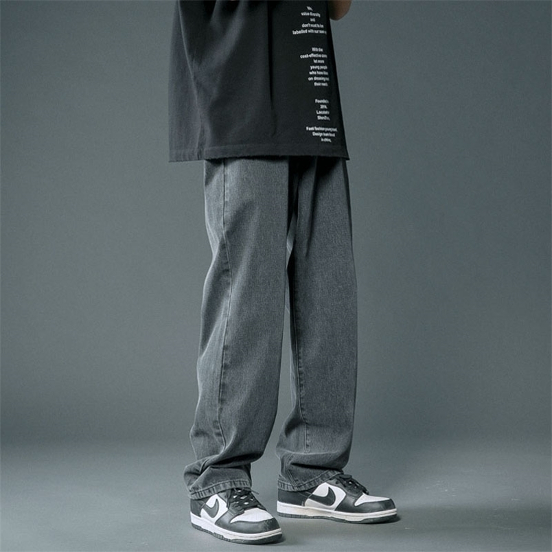 Men's Jeans Autumn Streetwear Baggy Men Korean Fashion Loose Straight Wide Leg Pants Male Brand Clothing Black Light Blue 220922, White
Men's Jeans Autumn Streetwear Baggy Men Korean Fashion Loose Straight Wide Leg Pants Male Brand Clothing Black Light Blue 220922, White