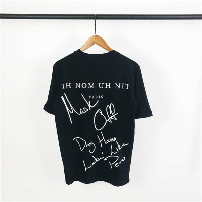 Men's T-Shirts 2022ss IH NOM UH NIT Mask T-shirt Men Women High Quality Pearl Man Graphic IH NOM UH NIT Tee Cotton Tops Summer Short Seve 0926H22