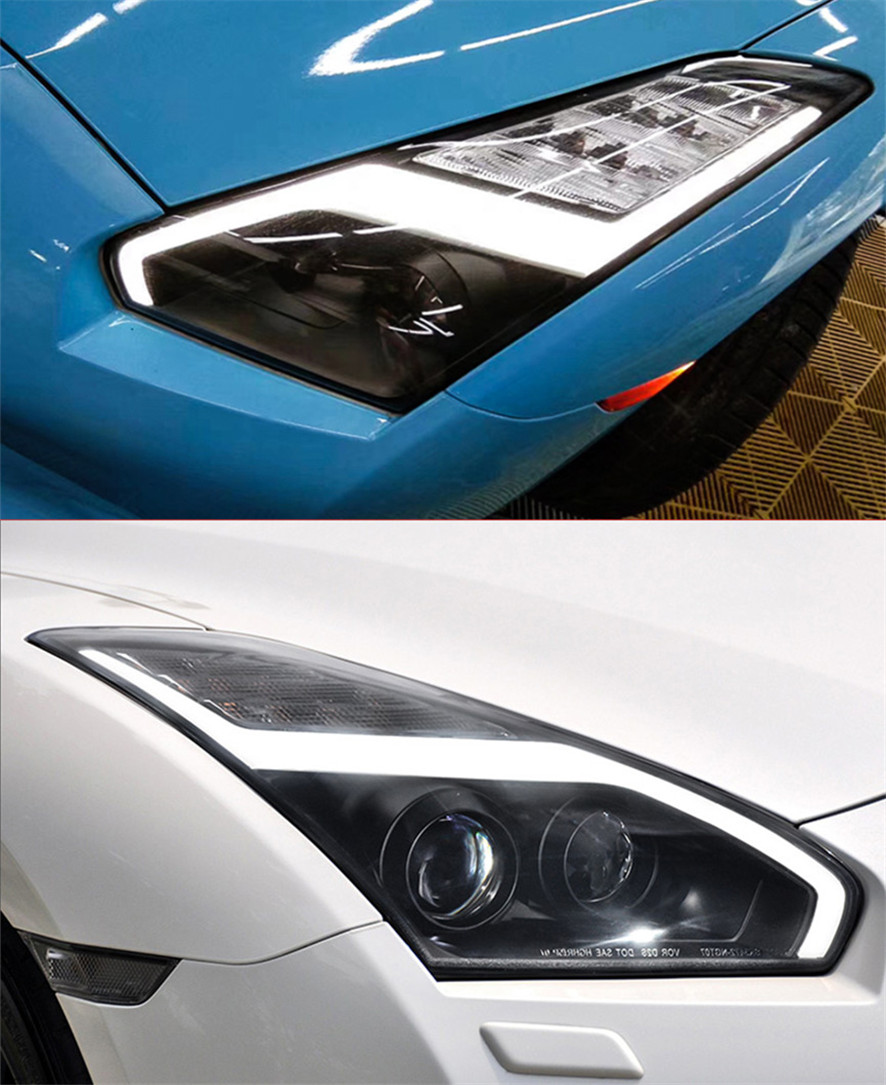 Headlight For Nissan GTR 2007-2014 DRL Daytime Lights LED Front Head Lights High Beam Turn Signal Replacement