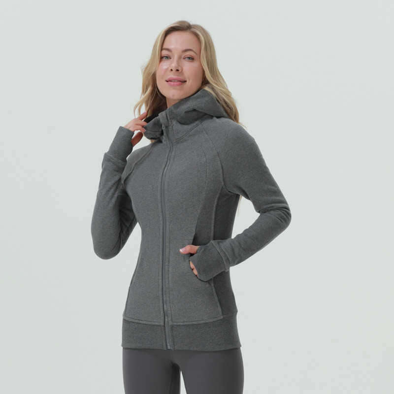 Yoga Outfits Clothes Leisure Women's Hoodie Gym Sports Coat Autumn Winter Plush Sweater Running Jacket