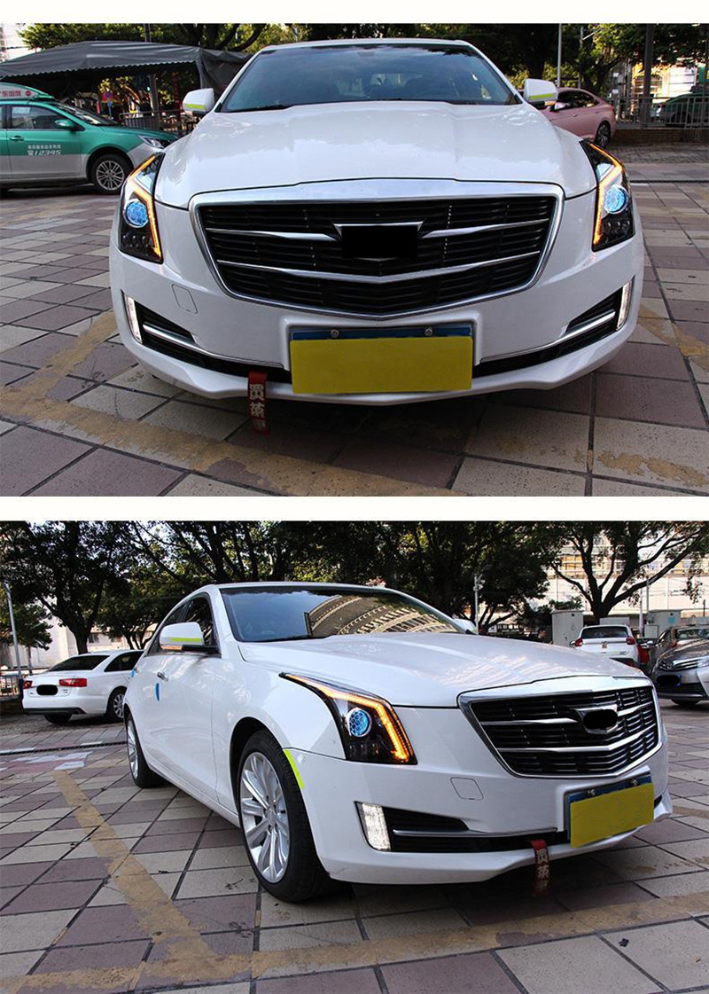 Auto Headlights For Cadillac ATS-L 20 14-20 18 ATS L Headlights LED DRL Running Lights Bi-Xenon Beam Fog Lights Angel Eyes