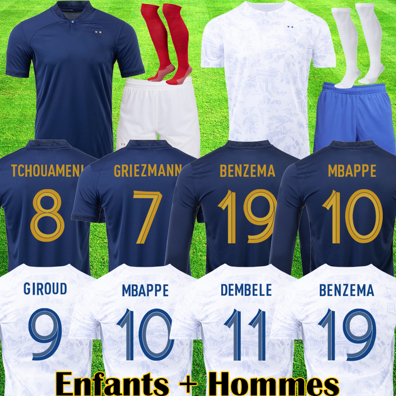 Maillots de football 2022 World Cup Soccer Jersey French BENZEMA Football shirts MBAPPE GRIEZMANN POGBA maillot foot kit top shirt hommes enfants MEN kids 993589, Away
Maillots de football 2022 World Cup Soccer Jersey French BENZEMA Football shirts MBAPPE GRIEZMANN POGBA maillot foot kit top shirt hommes enfants MEN kids 993589, Away