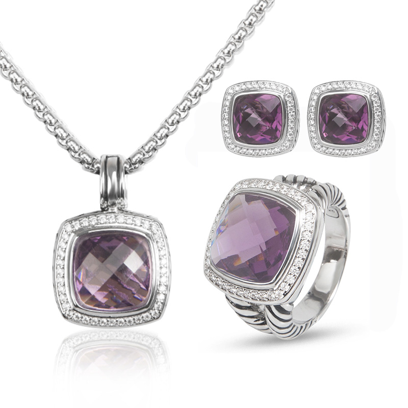 Necklace Set Amethyst 14mm Jewelry For Women Sets Zircon Jewelry Pendant Rings, Light blue
Necklace Set Amethyst 14mm Jewelry For Women Sets Zircon Jewelry Pendant Rings, Light blue
