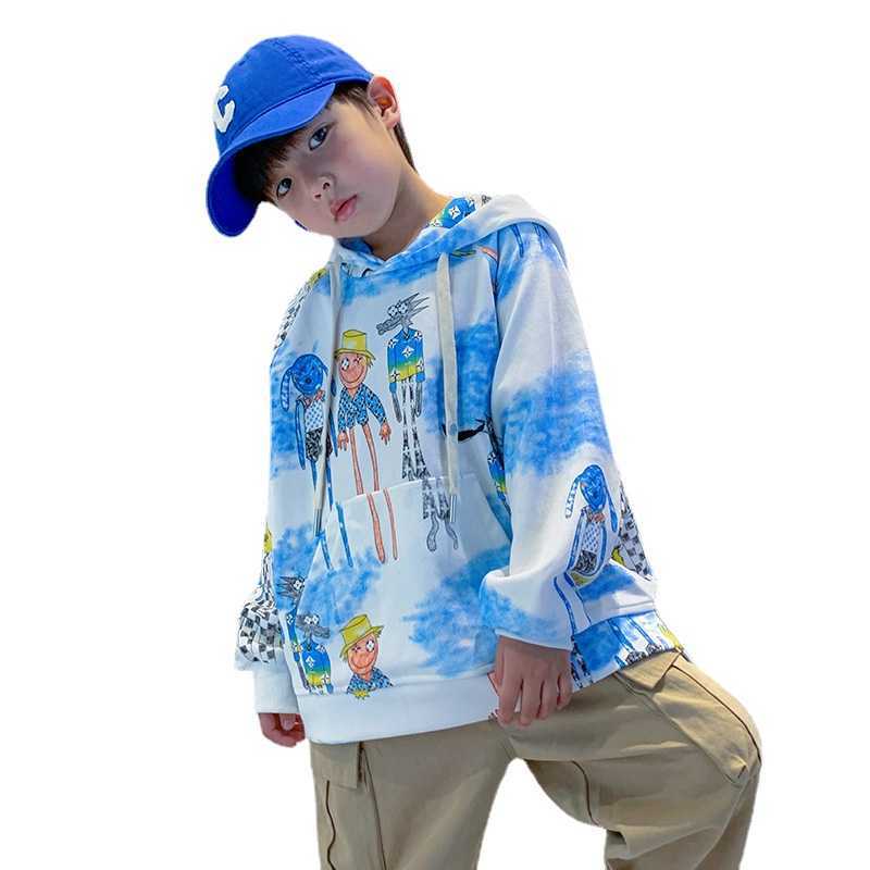Pullover Teen Boys Clothes Fashion Casual Hooded Sweatshirts Spring Autumn Loose Long Sleeve Pullovers Children s Clothing Top 4 14 Y 220924