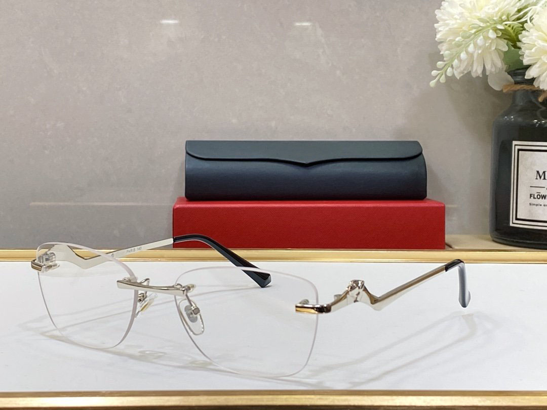Transparent Sunglasses Designer Woman Mens Luxury Sun glasses Brand Texture Mirror Frame Ladies Oversized Crystal Eyeglass Women Rimless Square Carti Eyeglasses