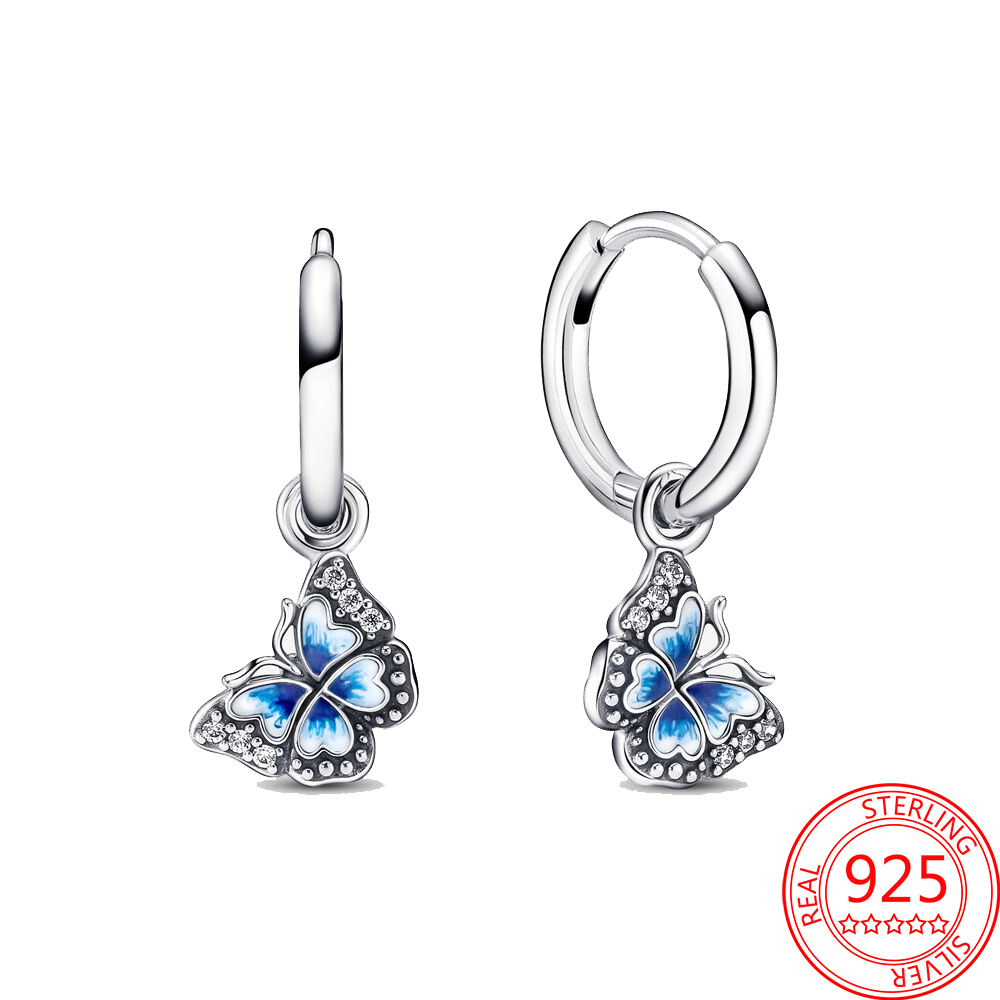 New Popular 925 Sterling Silver Sparking Crown Hoop Earrings Fashion Birthday Gifts Ladies Jewelry Fashion Accessories