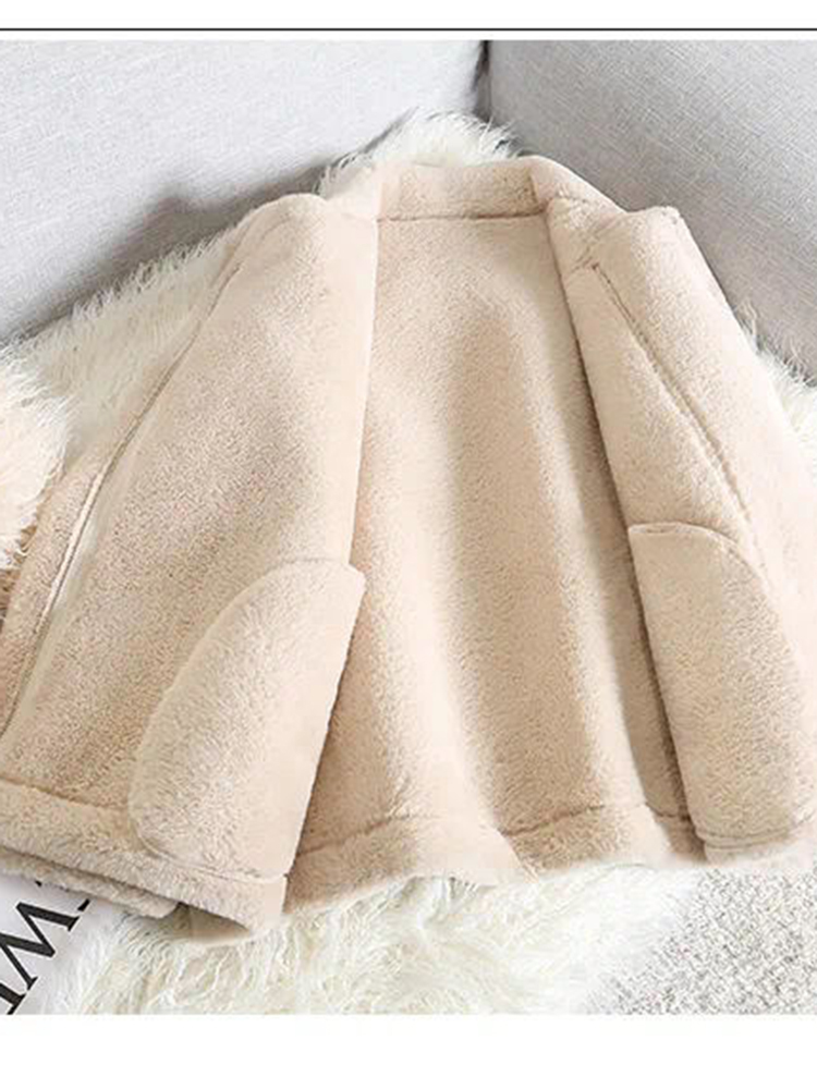 Womens Jackets Womens Casual Lapel Button Coat Tartan Shacket Jacket Women Winter Loose Velvet Fur Plaid Jacket Woolen coat women 220927
