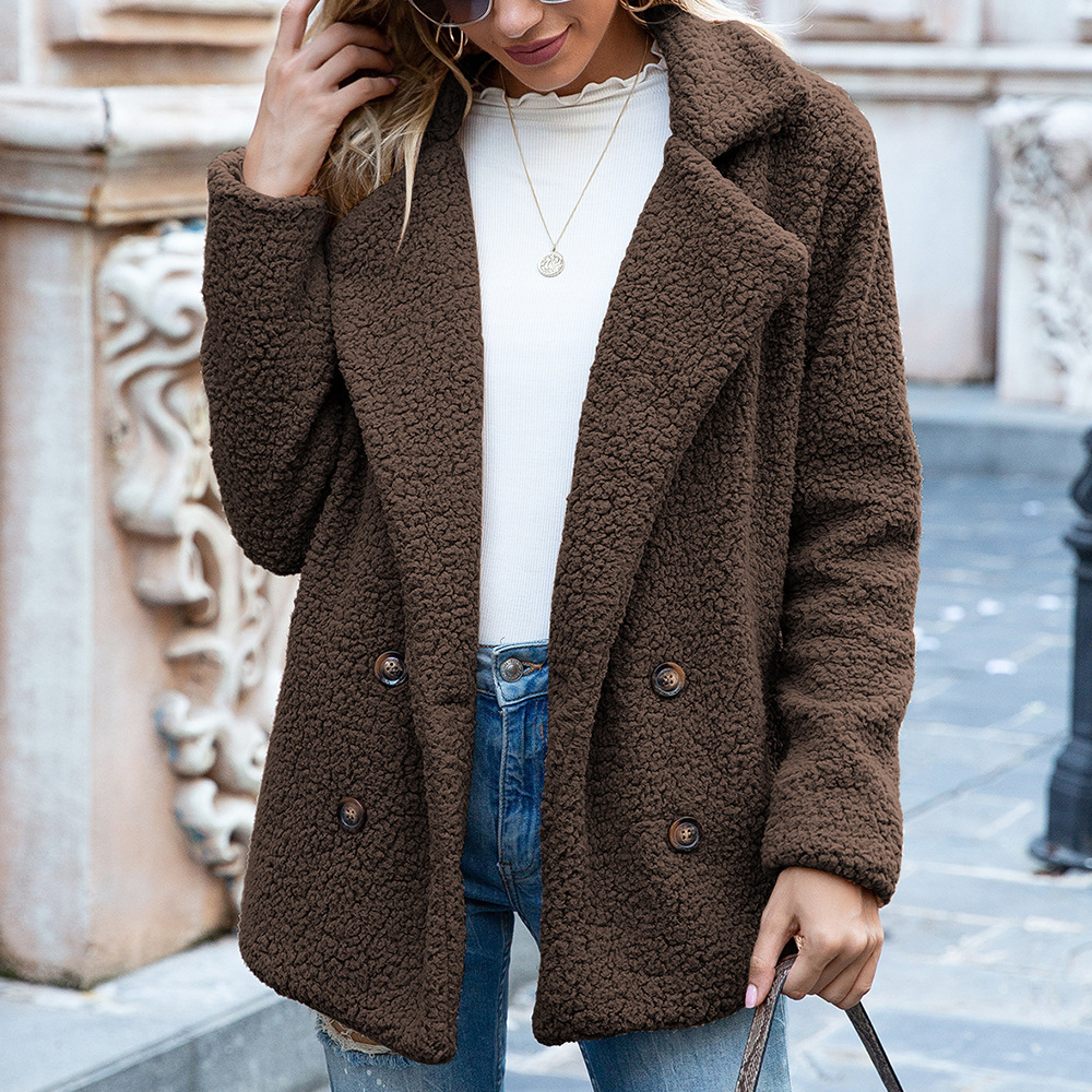Women's Fur Faux Coats Teddy Long Sleeve Fluffy Jackets Winter Warm Female Jacket Oversized Casual 220927