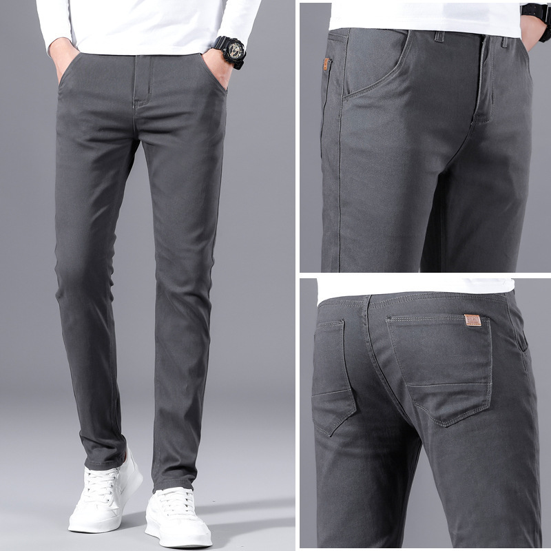 Men's Pants Trousers Spring Autumn Casual Sports Slimming Straight Tube Small Leg 28-38 Men 220924