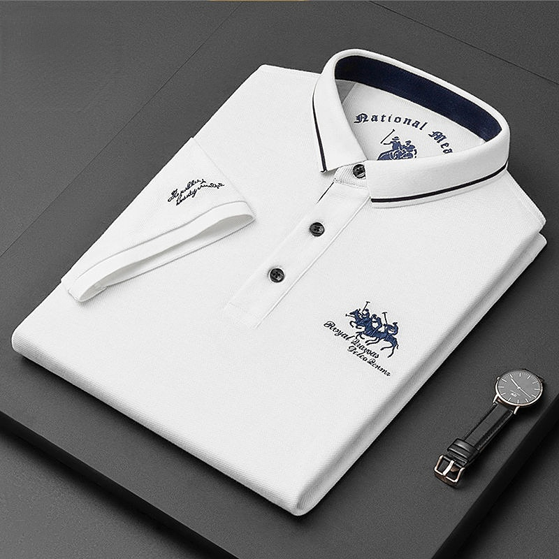 Men's Polos Summer Men Polo Shirts Turn-down Collar Short Sleeve Men Tops Embroidered Solid Shirts Man Top Polo T-shirt for Men Clothing 220926