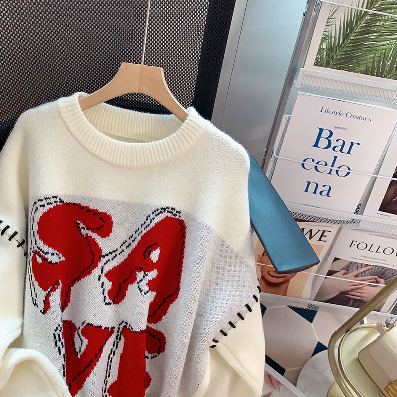 Womens Sweaters LQ SONGYI High Quality Autumn Winter Oversized Pullover Letter Harajuku Sweater Women O Neck Loose Knitted Jumpers 220923