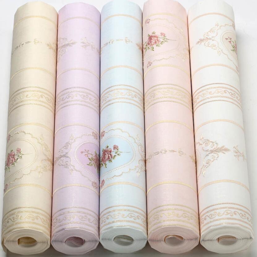 Wallpapers Vintage European Mirror Flower Wallpaper 3d Beautiful Floral Living Room Kids Bedroom Decor Striped Wall Paper EZ218 220927