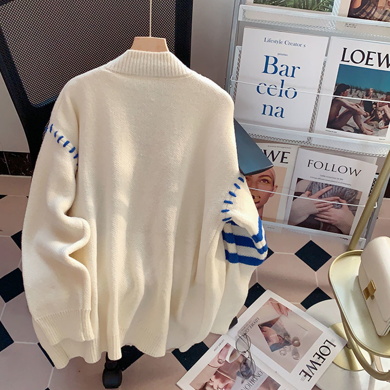 Womens Knits Tees LQ SONGYI High Quality Autumn Winter Oversized Sweaters Letter Jacquard Coats Long Sleeve Sweater Top Women Knitted Jackets 220923