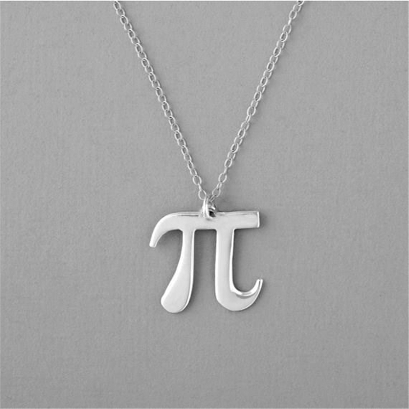 Math Pi 3.14 Symbol Number Pendant Necklace Stainless Steel Geometry Initial Letter Digital Pai Infinite Infinity Necklaces for Teacher Student Gifts