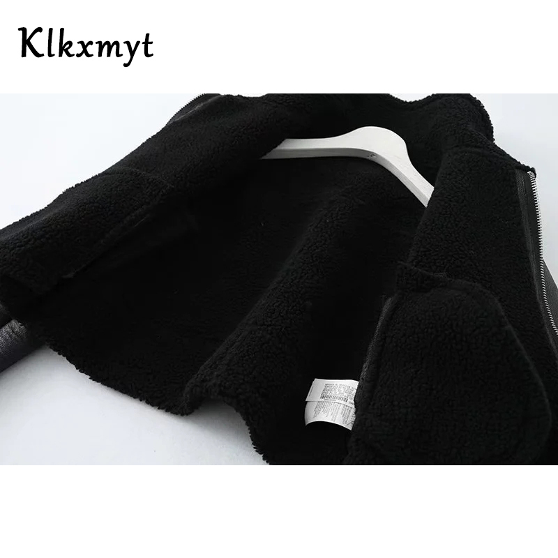 Womens Fur Faux Fur Klkxmyt Traf Fashion Women Faux Leather Fur Jacket Winter Warm Coat Street Comfortable Personalized Female Outwear Tops 220927