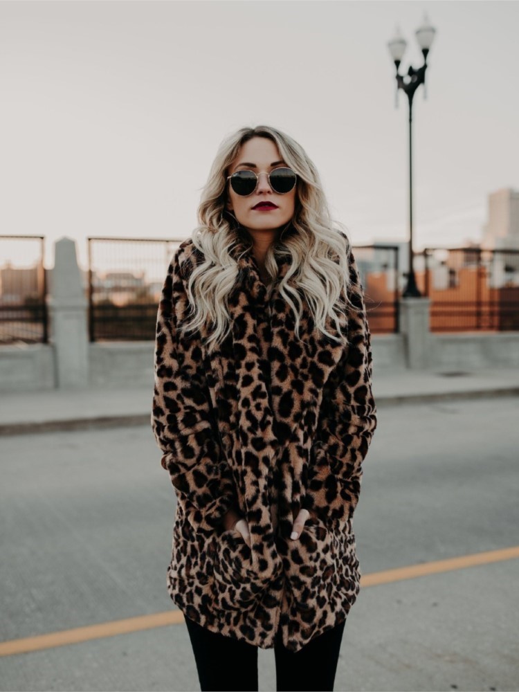 Women's Fur Faux Women Winter Coats Vintage Leopard Female Loose Warm Casual Street Lady Animal Print Thick Outwears 220927