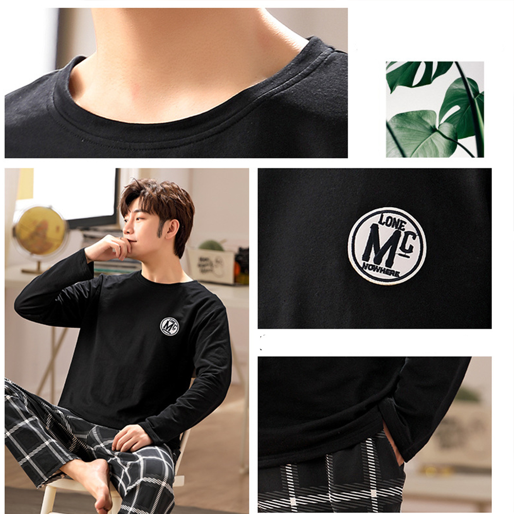 Men's Sleepwear Autumn Winter Men Pajamas Set Cotton Print Sleepwear Night Suit Casual Long Sleeve Plaid Pants Pyjamas Plus Size Homewear 4XL 220