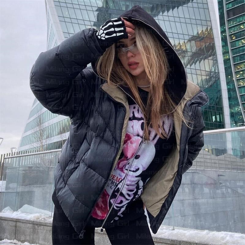 Women's Hoodies Sweatshirts Y2k Men Emo Streetwear Hoodie Zip Up Sweatshirts Fairy Grunge Pullover Oversized Skeleton Bear Goth Jacket Tops Hoodi