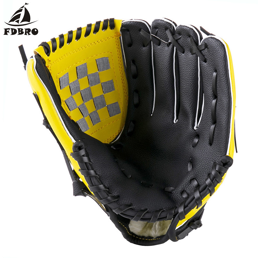 Sports Gloves FDBRO 1pcs Baseball Equipment Baseball Glove PU Thickened Baseball Glove Children Youth Closed Softball Basked Softball Gloves 220924