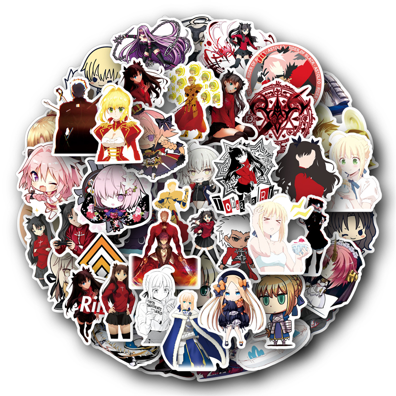50Pcs Anime Fate Stay Night Stickers Game Graffiti Decals Kids Classic Toys Gift DIY Laptop Phone Fridge Car Cartoon Sticker