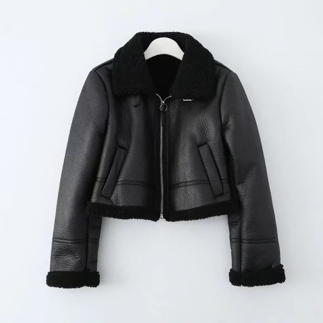 Womens Fur Faux Fur Klkxmyt Traf Fashion Women Faux Leather Fur Jacket Winter Warm Coat Street Comfortable Personalized Female Outwear Tops 220927